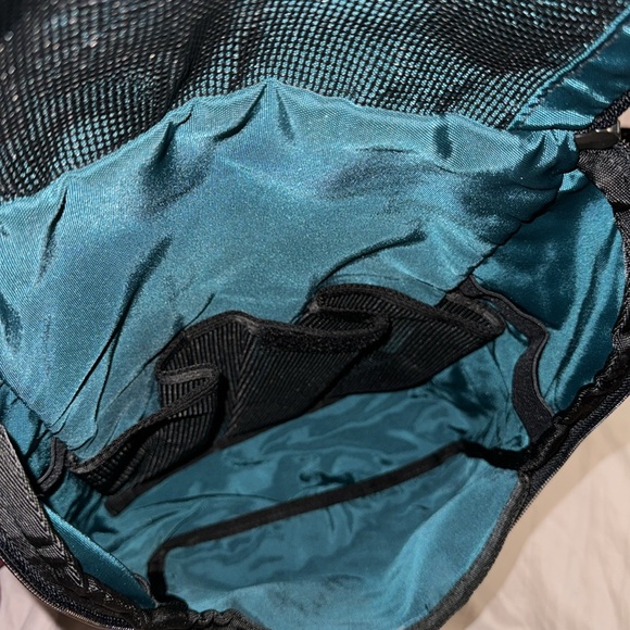 Vintage 80s LL Bean Small Hunting Utility Bag w/Hook Nylon Teal Outdoors Camping - Picture 4 of 7